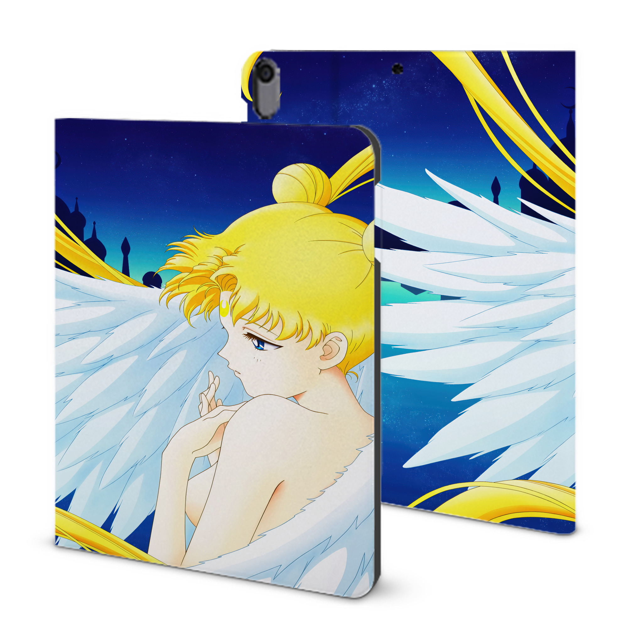 （画像用） 美少女戦士セーラームーン Sailor Moon IPad ケース ブック型 PUレザー TPU 耐衝撃 軽量 薄型 ペン収納なし 全面保護 IPad 各モデル対応